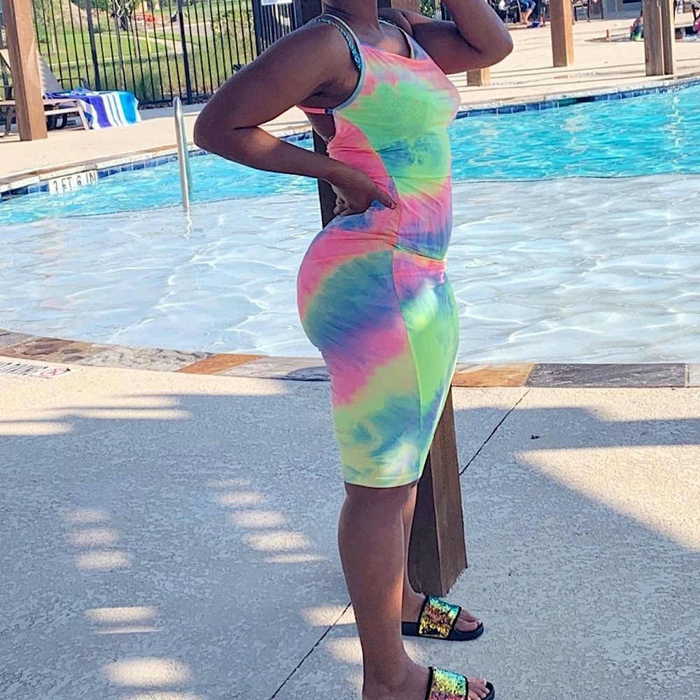 Rainbow summer dress . Size M